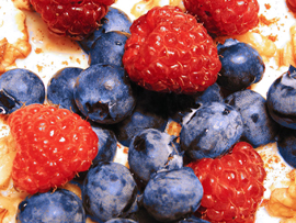 Berries and oatmeal healthy breakfast