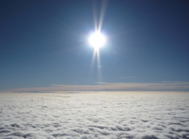 Sun over the clouds